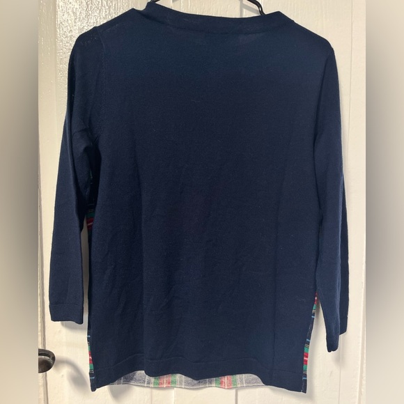 Talbots Merino Wool Plaid Crewneck Dog Sweater size small - Picture 3 of 8